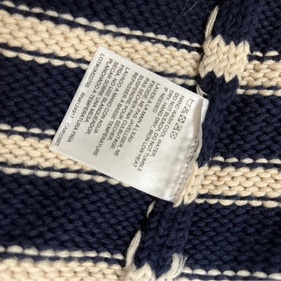 Onia Men's Boatneck Sweater Navy Striped Size M - Picture 7 of 9